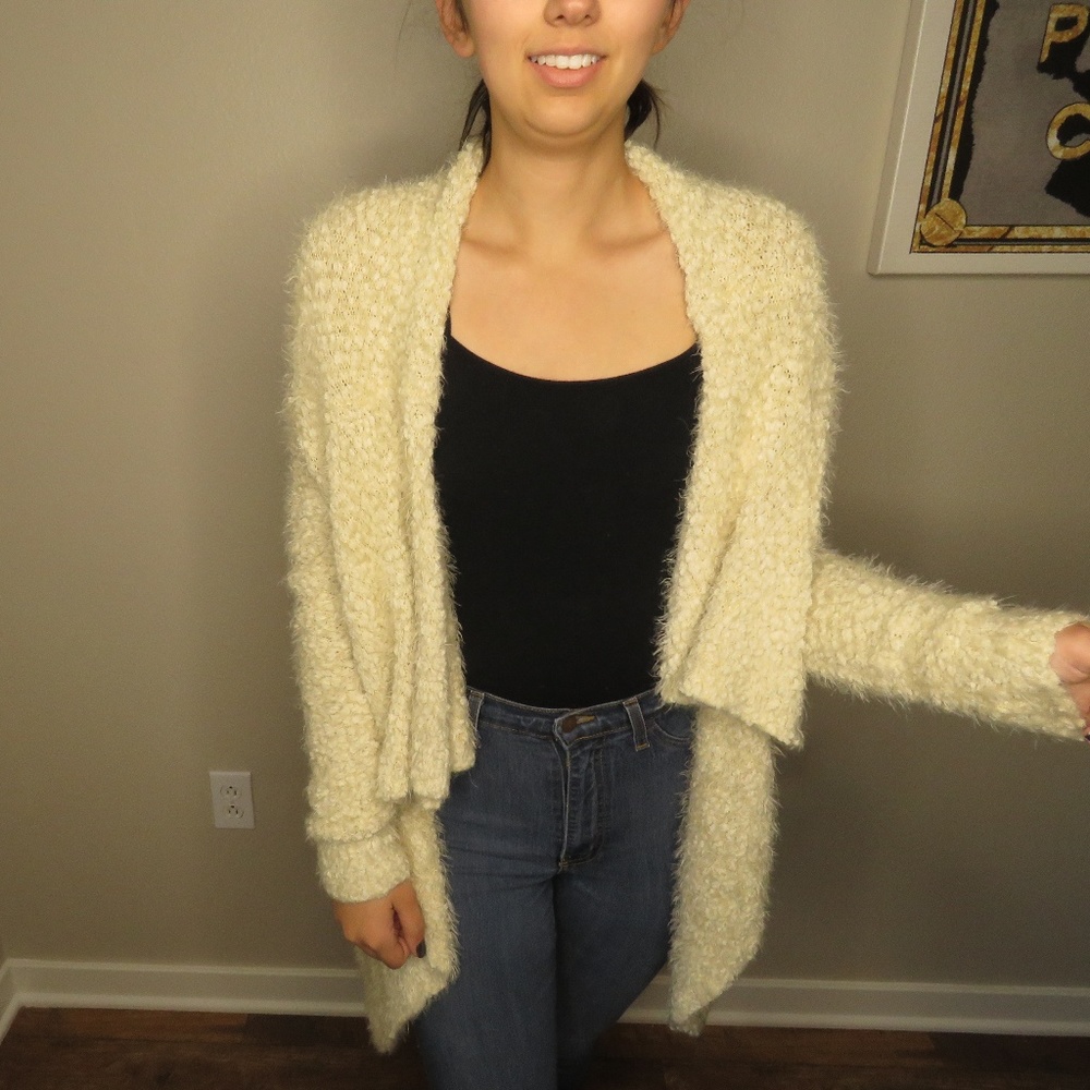 Fuzzy Cream Cardigan
